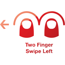 two finger swipe left 2 icon