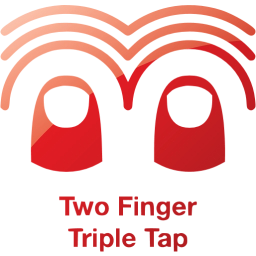 two finger triple tap 2 icon