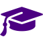 indigo graduation cap icon