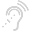 light gray assistive listening system icon