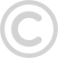 light gray copyright icon