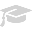 light gray graduation cap icon