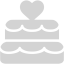 light gray wedding cake icon