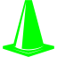 lime traffic cone icon