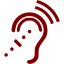 maroon assistive listening system icon