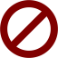 maroon ban icon