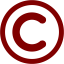 maroon copyright icon