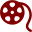 maroon film reel icon