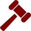 maroon gavel icon