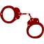 maroon handcuffs icon