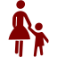 maroon mother and child icon