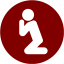 maroon praying icon