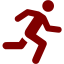 maroon running man icon