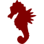 maroon sea horse icon