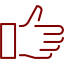 maroon thumb up icon