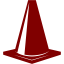 maroon traffic cone icon