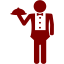 maroon waiter icon