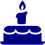 navy blue birthday cake icon