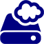 navy blue cloud storage icon