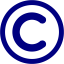 navy blue copyright icon