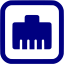 navy blue ethernet off icon