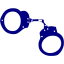 navy blue handcuffs icon