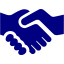 navy blue handshake icon