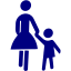 navy blue mother and child icon