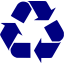 navy blue recycle sign icon