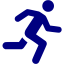 navy blue running man icon