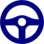 navy blue steering wheel icon