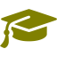 olive graduation cap icon