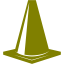 olive traffic cone icon