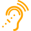 orange assistive listening system icon