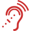 persian red assistive listening system icon