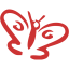 persian red butterfly icon