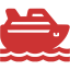 persian red cruise ship icon