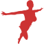 persian red flying woman icon