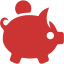 persian red moneybox icon