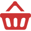 persian red shopping basket icon