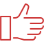 persian red thumb up icon