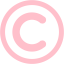 pink copyright icon