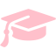 pink graduation cap icon