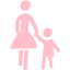 pink mother and child icon