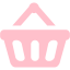 pink shopping basket icon