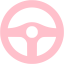 pink steering wheel icon