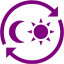 purple 24 hour service icon