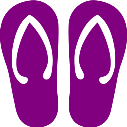 Purple flip flop icon - Free purple clothes icons