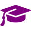 purple graduation cap icon