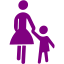 purple mother and child icon